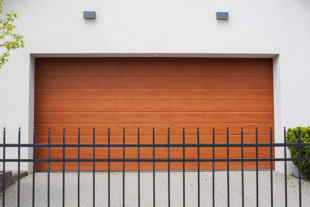 wood garage door painted by experts